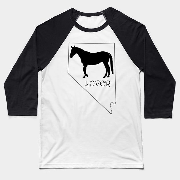 Nevada Horse Lover Gift Baseball T-Shirt by Prairie Ridge Designs